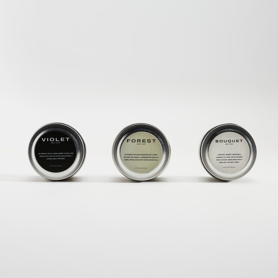 Scent Discovery Trio: Handcrafted Soy Candle Sampler - Meet Haus