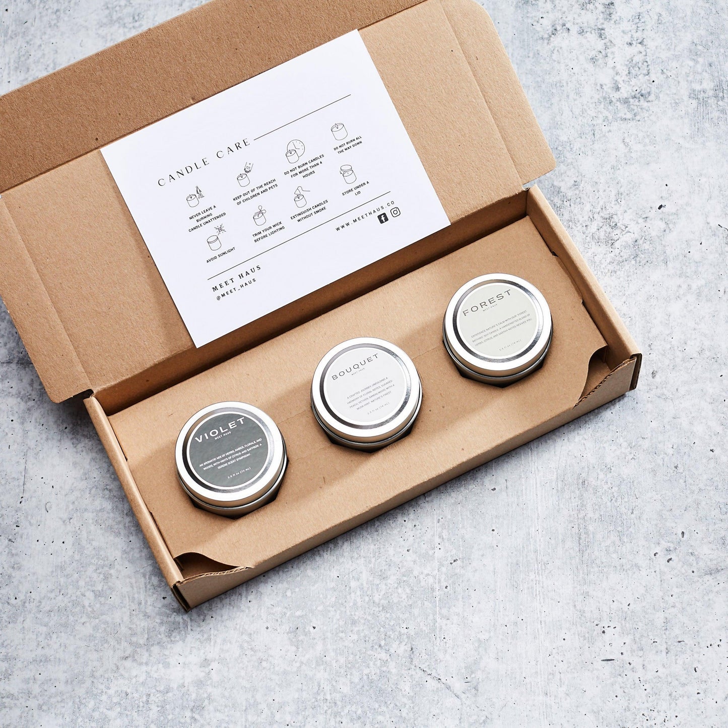 Scent Discovery Trio: Handcrafted Soy Candle Sampler - Meet Haus