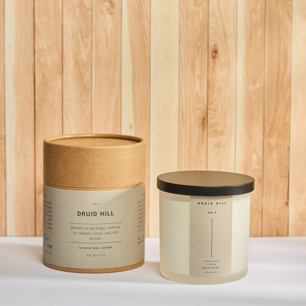 Druid Hill: Bold Citrus & Sandalwood. For Rooms with Movement and Light.