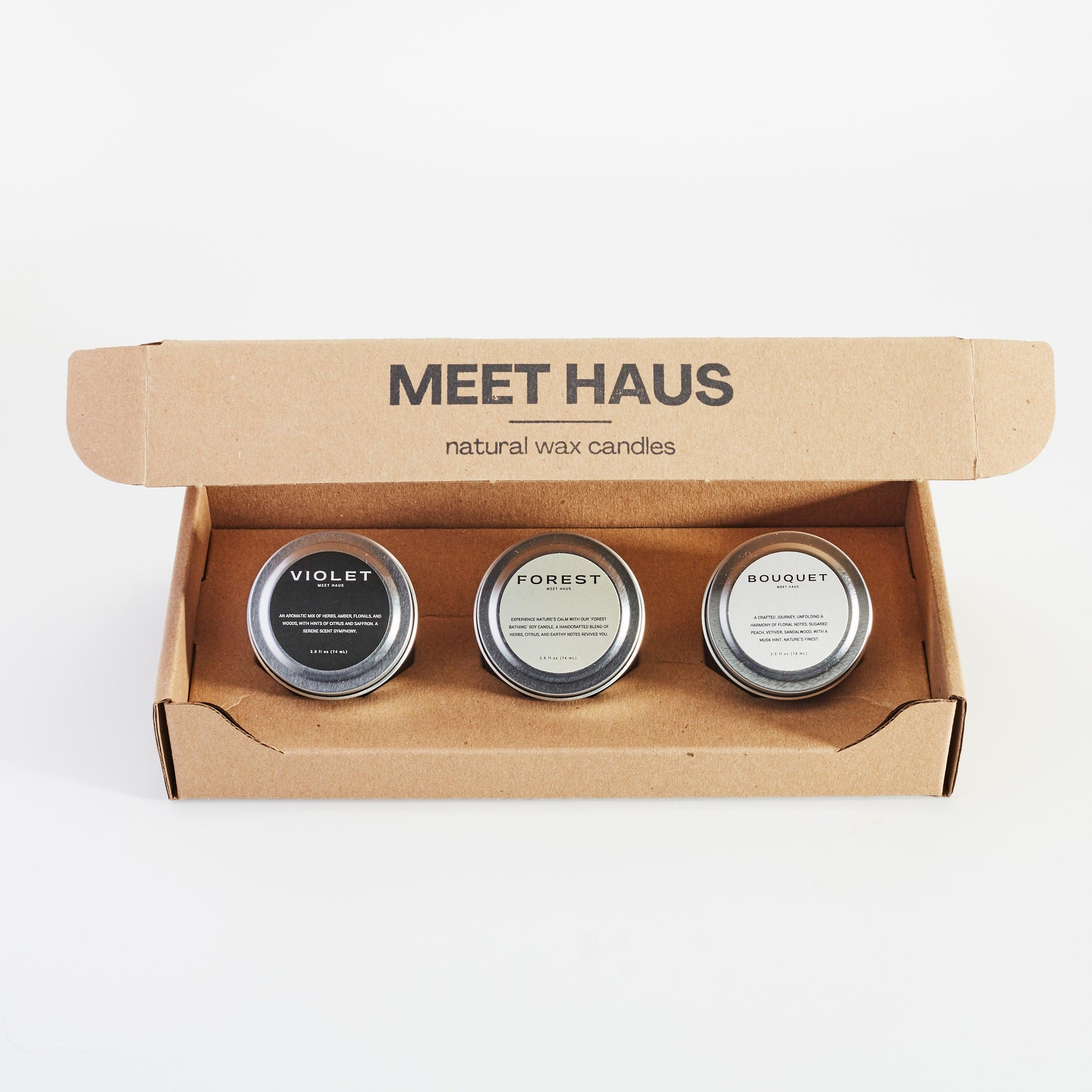 Scent Discovery Trio: Handcrafted Soy Candle Sampler - Meet Haus