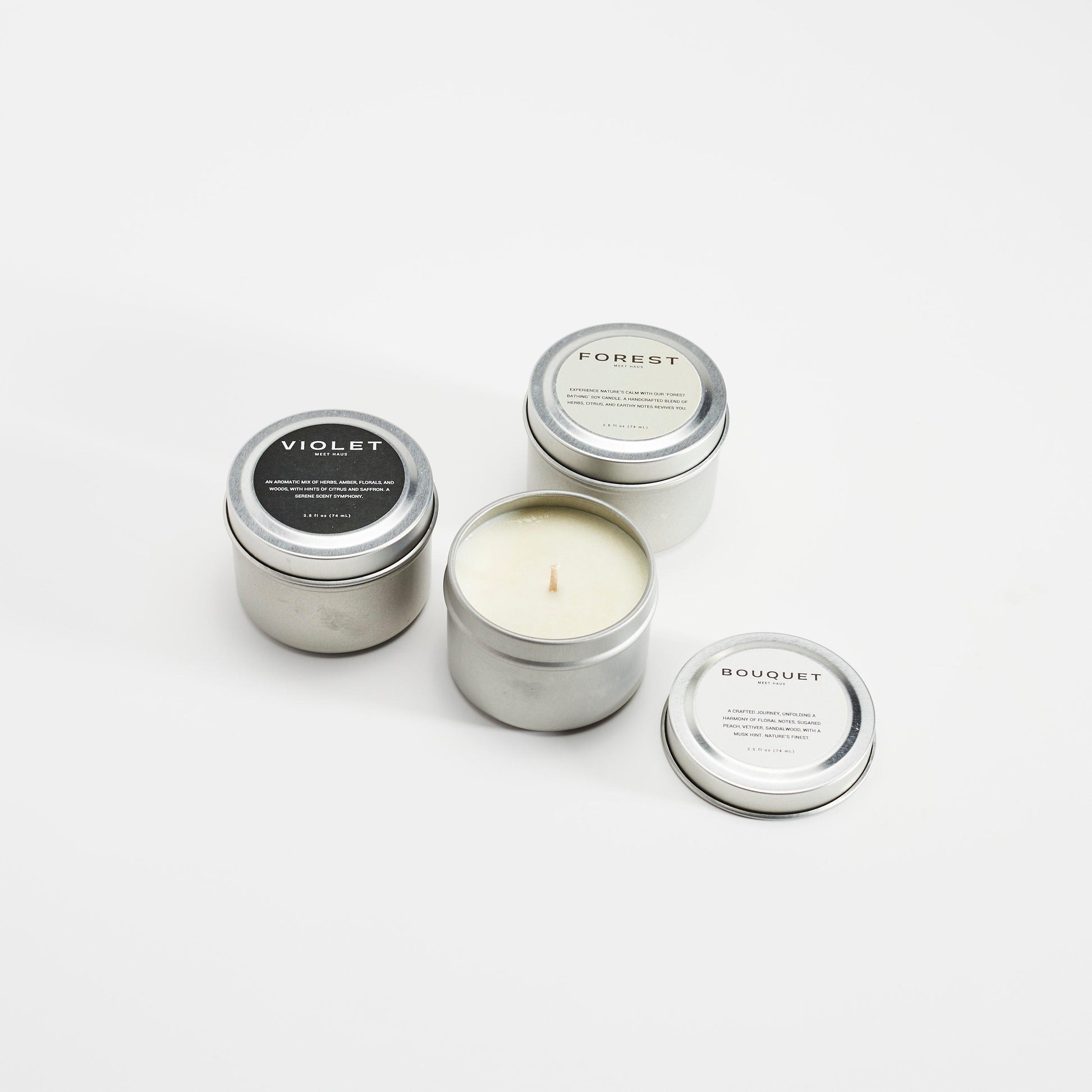 Scent Discovery Trio: Handcrafted Soy Candle Sampler - Meet Haus